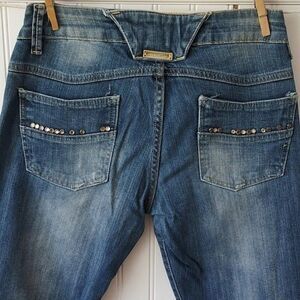 Limelight EU 40 Bling Gems Skinny Low Rise Denim Blue Jeans Portugal Portuguese